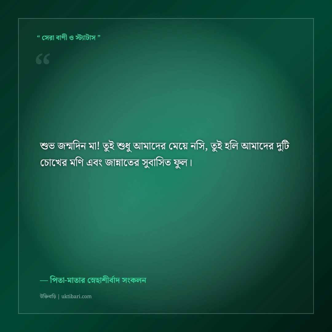 কন্যা সন্তানের জন্মদিনের শুভেচ্ছা বার্তা ও দোয়া: রাজকন্যার জন্মদিনে ৫০+ আশীর্বাদের কথা [২০২৬] - পিতা-মাতার স্নেহাশীর্বাদ সংকলন এর সেরা উক্তি ফটো কার্ড