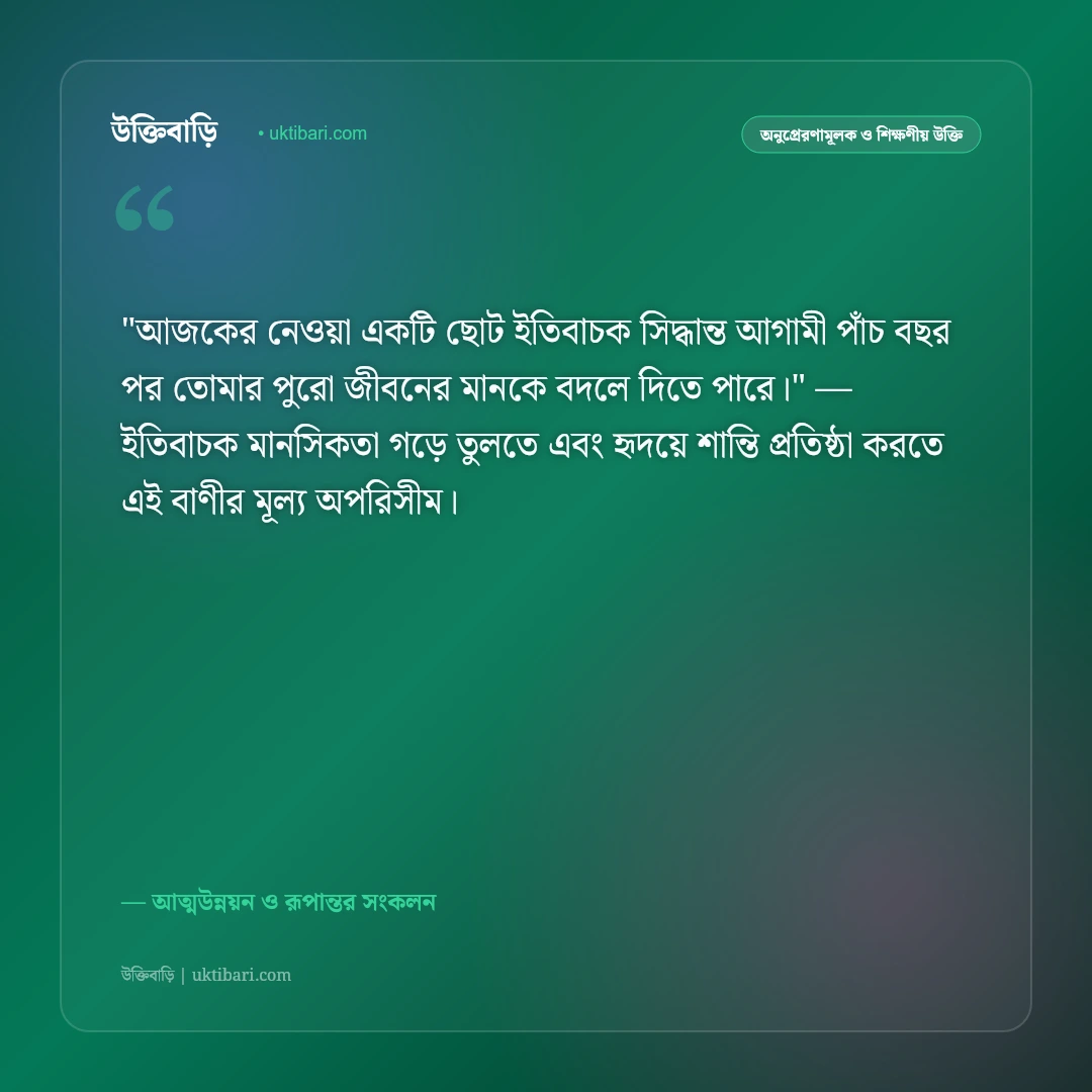 নিজেকে পরিবর্তন করার উক্তি: নতুন জীবনের সূচনা ও আত্মোন্নয়নের ৫০+ প্রেরণা [২০২৬] - আত্মউন্নয়ন ও রূপান্তর সংকলন এর সেরা উক্তি ফটো কার্ড