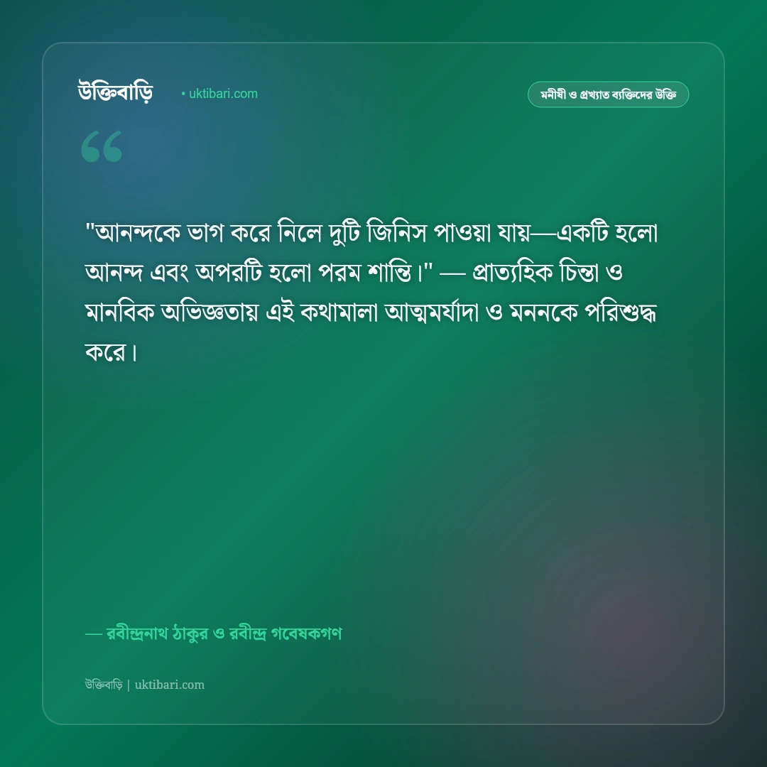রবীন্দ্র জয়ন্তী ও রবীন্দ্রনাথের স্মরণে উক্তি: বিশ্বকবির জন্মলগ্নে ৫০+ শ্রদ্ধার্ঘ্য কথামৃত [২০২৬] - রবীন্দ্রনাথ ঠাকুর ও রবীন্দ্র গবেষকগণ এর সেরা উক্তি ফটো কার্ড