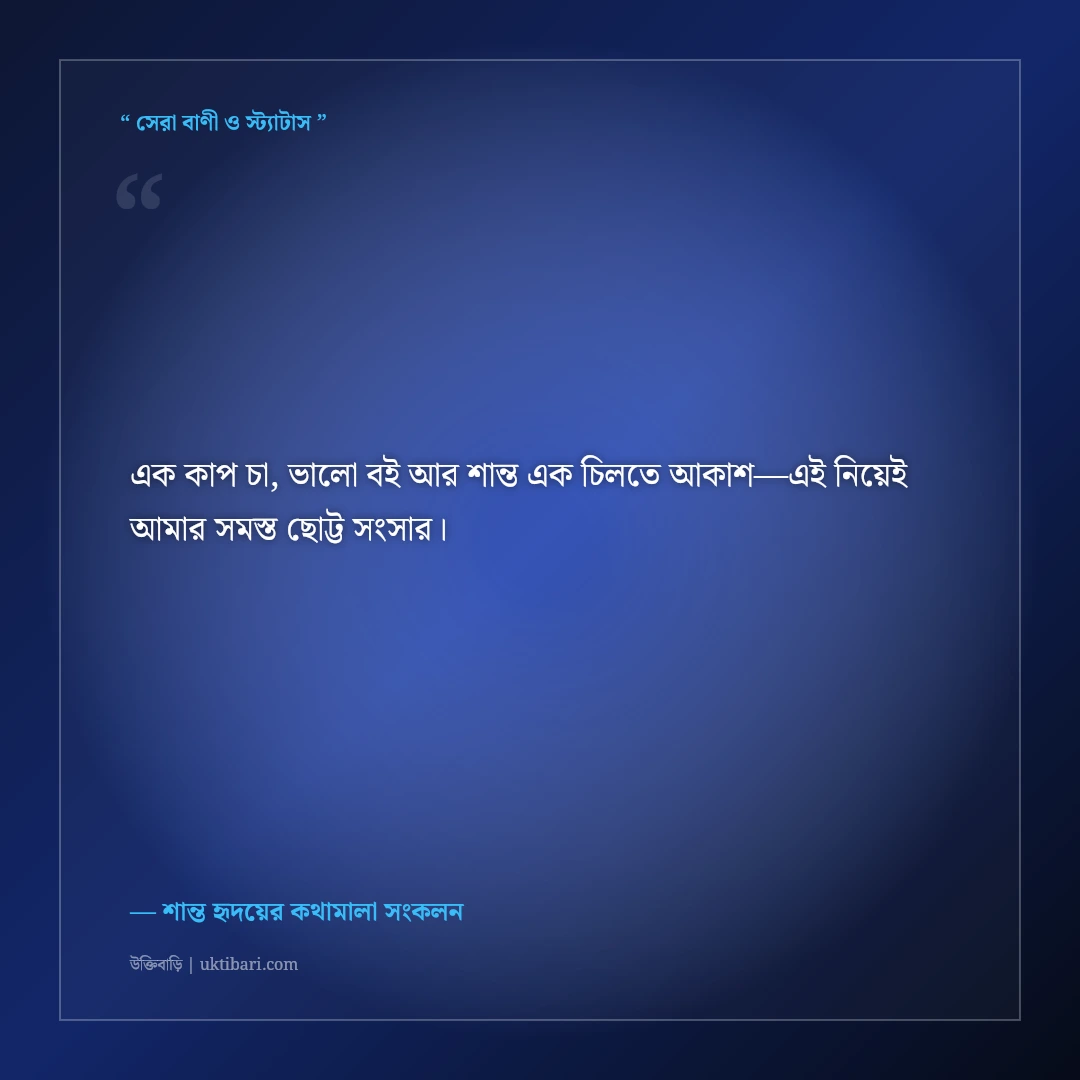 সাদামাটা ও শান্ত মানুষের সরল ফেসবুক বায়ো: প্রমিত ও স্নিগ্ধ ৫০+ প্রোফাইল লাইন [২০২৬] - শান্ত হৃদয়ের কথামালা সংকলন এর সেরা উক্তি ফটো কার্ড