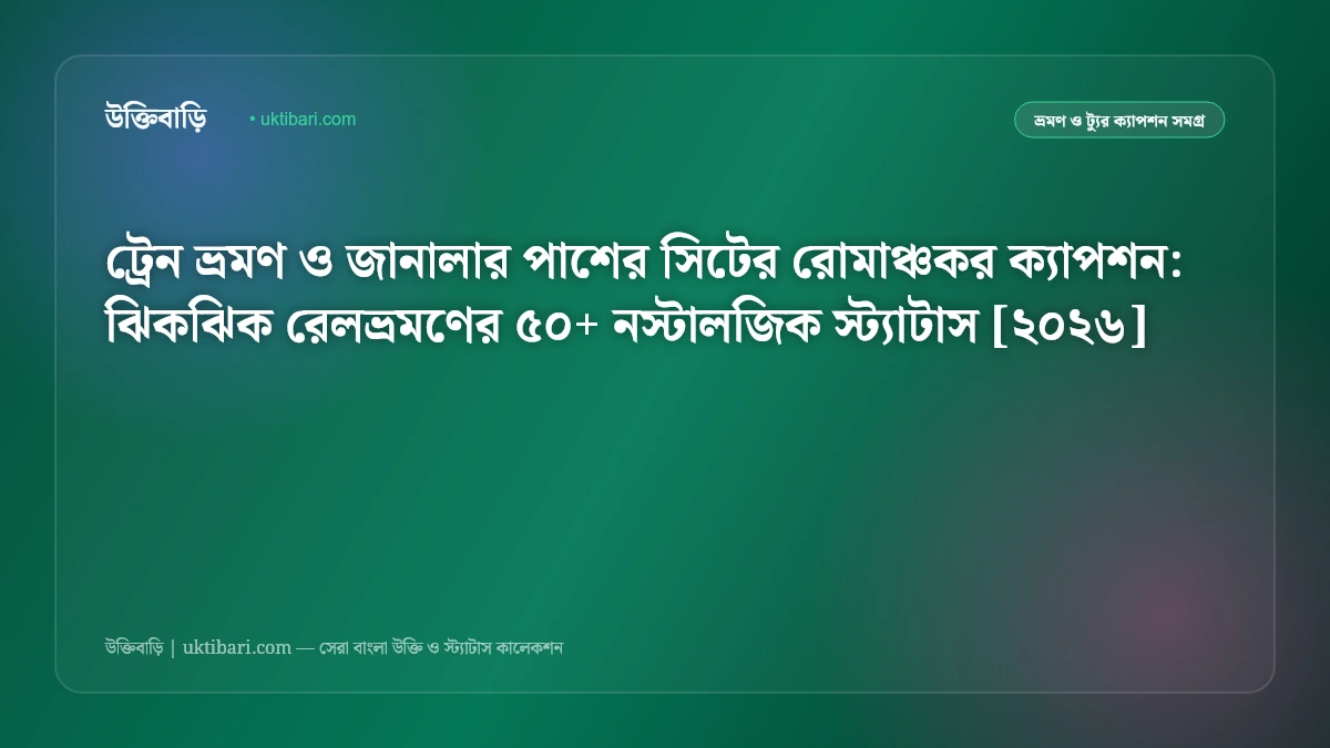 ট্রেন ভ্রমণ ও জানালার পাশের সিটের রোমাঞ্চকর ক্যাপশন: ঝিকঝিক রেলভ্রমণের ৫০+ নস্টালজিক স্ট্যাটাস [২০২৬]
