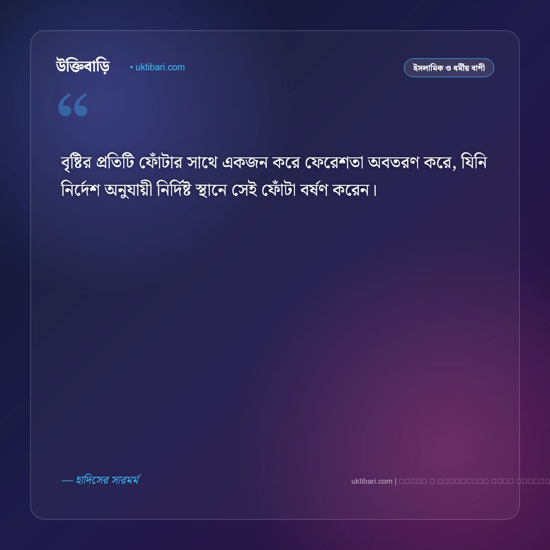 বৃষ্টি নিয়ে ইসলামিক উক্তি ও হাদিস: রহমতের বৃষ্টির ফজিলত ও দোয়ার ৫০+ নূরানী বাণী [২০২৬] - ফটো কার্ড 2