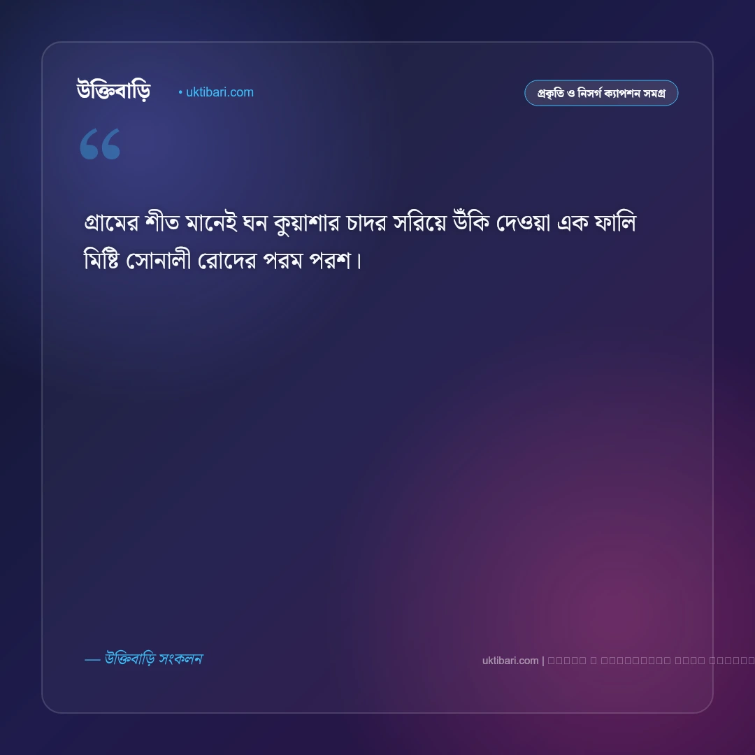 গ্রামের শীত নিয়ে ক্যাপশন ও অনুভূতি [২০২৬] - ফটো কার্ড 1