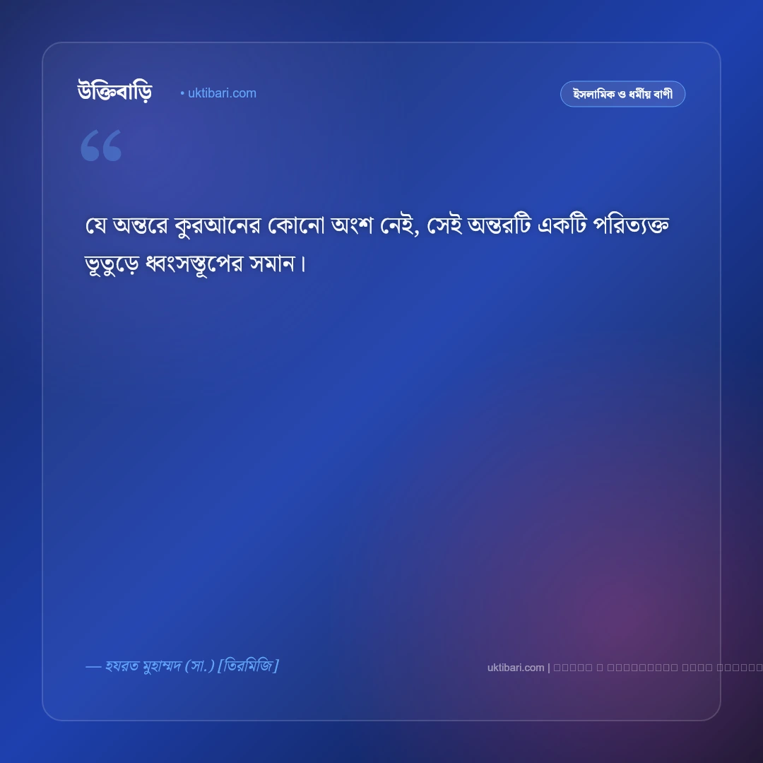 পবিত্র কুরআন নিয়ে বাণী ও হাদিসের নসিহত [২০২৬] - ফটো কার্ড 4