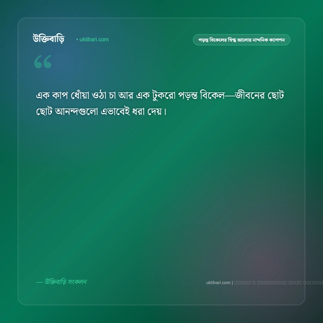 পড়ন্ত বিকেল ও গোধূলি বেলার মায়াবী রঙের নান্দনিক ক্যাপশন: ৫০+ সোনালী আলোর পরশ [২০২৬] - ফটো কার্ড 3