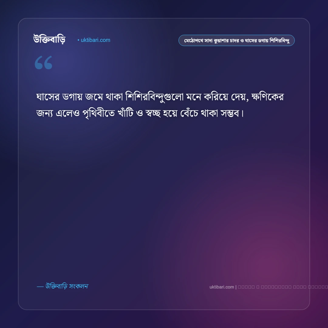 শীতের কুয়াশা ও কুয়াশাচ্ছন্ন স্নিগ্ধ সকালের নান্দনিক ক্যাপশন: ৫০+ শীতের পরশ [২০২৬] - ফটো কার্ড 2