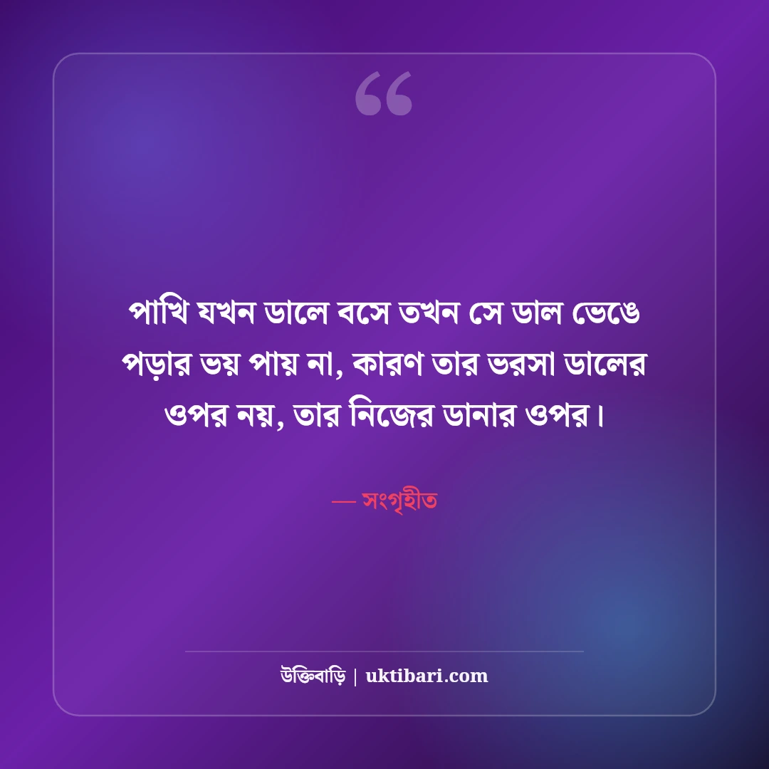 আত্মবিশ্বাস নিয়ে উক্তি: নিজের ওপর ভরসা ও ঘুরে দাঁড়ানোর ৫০+ সেরা মোটিভেশনাল বাণী - সংগৃহীত এর সেরা উক্তি ফটো কার্ড