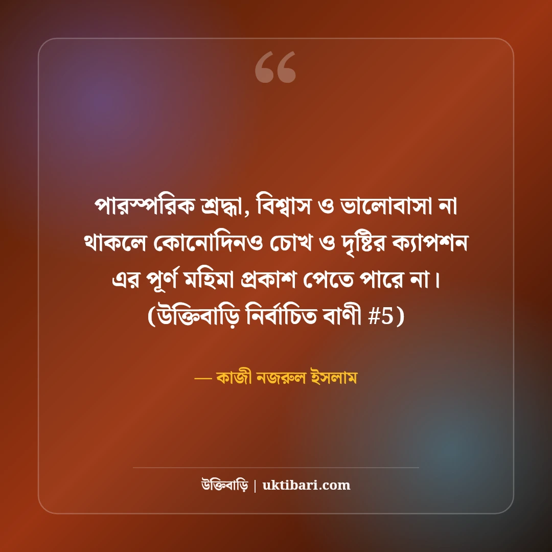 চোখ ও দৃষ্টি নিয়ে নান্দনিক ক্যাপশন: মায়াবী চোখের ৫০+ কাব্যিক ছন্দ [২০২৬] - কাজী নজরুল ইসলাম এর সেরা উক্তি ফটো কার্ড