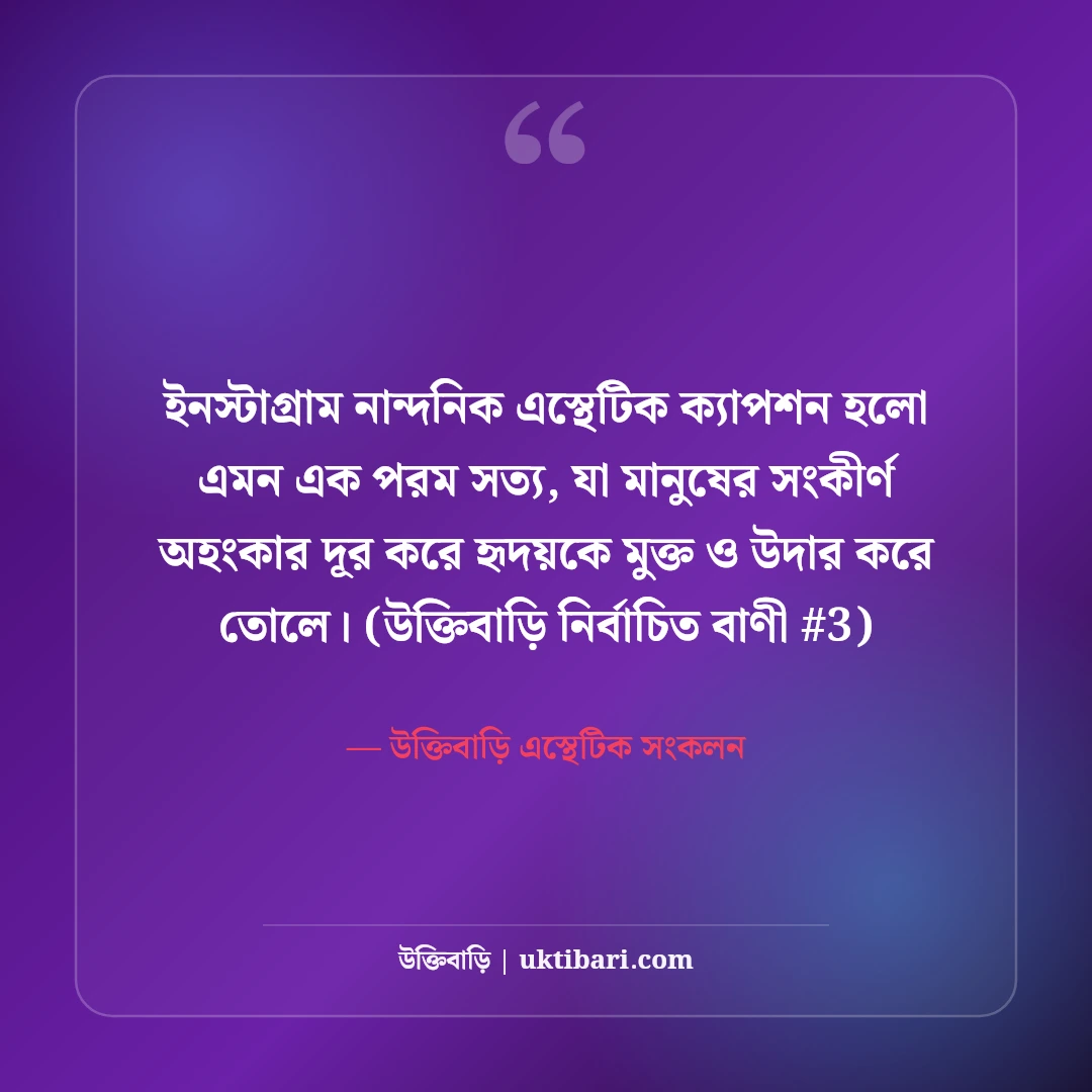 ইনস্টাগ্রামের জন্য নান্দনিক ক্যাপশন: ছবি সুন্দর করার ৫০+ এস্থেটিক লাইন [২০২৬] - উক্তিবাড়ি এস্থেটিক সংকলন এর সেরা উক্তি ফটো কার্ড
