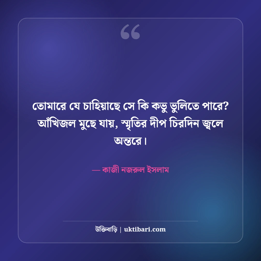 কাজী নজরুল ইসলামের সেরা অনুপ্রেরণামূলক উক্তি ও বিদ্রোহী বাণী [২০২৬] - কাজী নজরুল ইসলাম এর সেরা উক্তি ফটো কার্ড