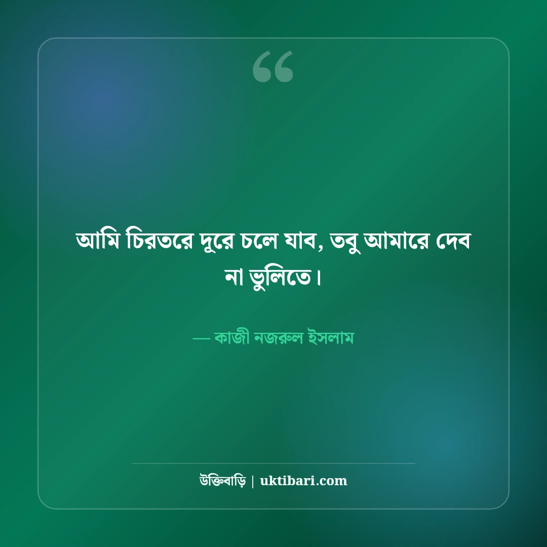 কাজী নজরুল ইসলামের সেরা অনুপ্রেরণামূলক উক্তি ও বিদ্রোহী বাণী [২০২৬] - কাজী নজরুল ইসলাম এর সেরা উক্তি ফটো কার্ড